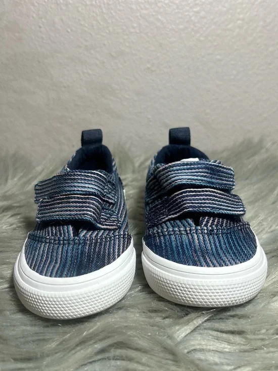 TOMS Fenix Double Strap Boys Navy Blue Slip-On with Hook Loop Straps Sneaker Sz6 - Picture 7 of 9
